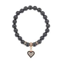 Браслет Сердце (Любовь и семейное счастье) синт.камень Гематит 8мм BS-CR-0388