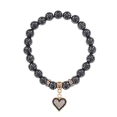 Браслет Сердце (Любовь и семейное счастье) синт.камень Гематит 8мм BS-CR-0388
