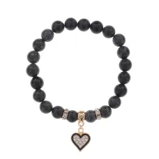 Браслет Сердце (Любовь и семейное счастье) нат.камень Змеевик 8мм BS-CR-0389