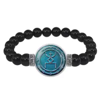 Браслет из черного агата Русская руна У-МА (Победа) BSBA-185