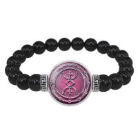 Браслет из черного агата Русская руна ВИ-РА (Ведение) BSBA-187