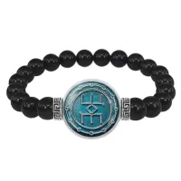 Браслет из черного агата Русская руна И-РА (Помощь) BSBA-189