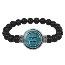 Браслет из черного агата Русская руна И-РА (Помощь) BSBA-189