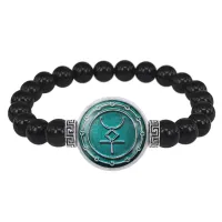 Браслет из черного агата Русская руна И-ШУ (Легкость) BSBA-191
