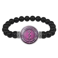 Браслет из черного агата Русская руна И-РИ (Ключ) BSBA-198