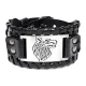 Кожаный браслет Фенрир, 4см, цвет черный BS855-01-S