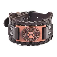 Кожаный браслет Волчья Лапа, 4см, цвет коричневый BS855-04-C