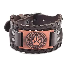 Кожаный браслет Волчья Лапа, 4см, цвет коричневый BS855-04-C