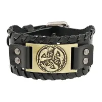 Кожаный браслет Кельтские Собаки, 4см, цвет черный BS855-08-B