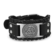 Кожаный браслет Трикветр, цвет черный BS855-09-S