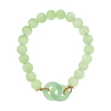 Браслет Два кольца, синтетический нефрит, 8мм BS857-01