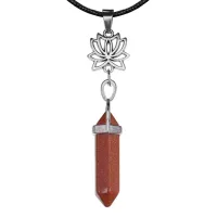 Амулет-маятник Лотос, синт.камень Коричневый авантюрин MKA-5001