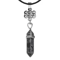 Амулет-маятник Бесконечный узел, нат.камень Лабрадор MKA-5003