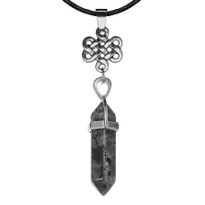 Амулет-маятник Бесконечный узел, нат.камень Лабрадор MKA-5003