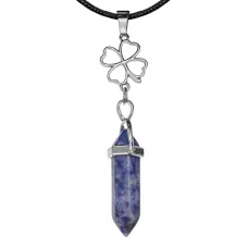 Амулет-маятник Клевер, нат.камень Содалит MKA-5008