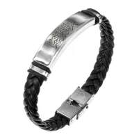 Кожаный мусульманский браслет Бисмиллях BSKR1-448