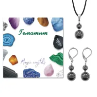 Комплект серьги и кулон Гематит (не магнит.) KOM01-25