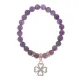 Браслет Клевер (удача и везение) нат.камень Аметист 8мм BS-CR-0303