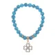Браслет Клевер (удача и везение) синт.камень Бирюза 8мм BS-CR-0305