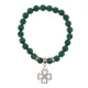 Браслет Клевер (удача и везение) синт.камень Малахит 8мм BS-CR-0312