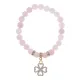 Браслет Клевер (удача и везение) нат.камень Розовый кварц 8мм BS-CR-0315