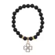 Браслет Клевер (удача и везение) нат.камень Черный агат 8мм BS-CR-0323