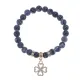 Браслет Клевер (удача и везение) нат.камень синий Африк. агат 8мм BS-CR-0327