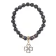 Браслет Клевер (удача и везение) синт.камень Гематит 8мм BS-CR-0328