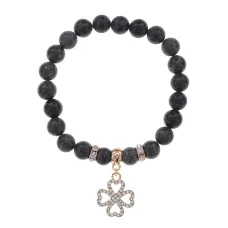 Браслет Клевер (удача и везение) нат.камень Змеевик 8мм BS-CR-0329