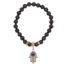 Браслет Хамса (защита от сглаза и зла) нат.камень Гранат 8мм BS-CR-0336