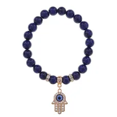 Браслет Хамса (защита от сглаза и зла) нат.камень Лазурит 8мм BS-CR-0340