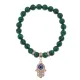 Браслет Хамса (защита от сглаза и зла) синт.камень Малахит 8мм BS-CR-0342