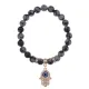 Браслет Хамса (защита от сглаза и зла) нат.камень Снежный обсидиан 8мм BS-CR-0344
