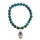 Браслет Хамса (защита от сглаза и зла) синт.камень Хризоколла 8мм BS-CR-0351