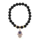 Браслет Хамса (защита от сглаза и зла) нат.камень Черный агат 8мм BS-CR-0353