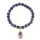 Браслет Хамса (защита от сглаза и зла) нат.камень синий Африк. агат 8мм BS-CR-0357