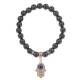 Браслет Хамса (защита от сглаза и зла) синт.камень Гематит (не магнит.) 8мм BS-CR-0358