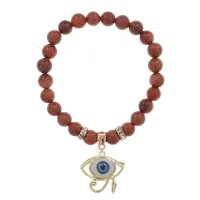 Браслет Око Ра (дар предвидения) синт.камень Корич. авантюрин 8мм BS-CR-0391