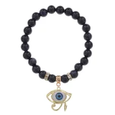 Браслет Око Ра (дар предвидения) синт.камень Синий авантюрин 8мм BS-CR-0392