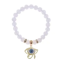 Браслет Око Ра (дар предвидения) синт.камень Лунный камень 8мм BS-CR-0401