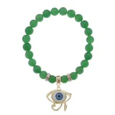 Браслет Око Ра (дар предвидения) нат.камень Нефрит 8мм BS-CR-0403