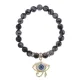 Браслет Око Ра (дар предвидения) нат.камень Снежный обсидиан 8мм BS-CR-0404