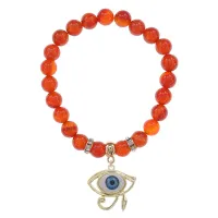 Браслет Око Ра (дар предвидения) нат.камень Сердолик 8мм BS-CR-0407
