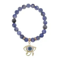 Браслет Око Ра (дар предвидения) нат.камень Содалит 8мм BS-CR-0408
