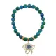 Браслет Око Ра (дар предвидения) синт.камень Хризоколла 8мм BS-CR-0411