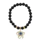 Браслет Око Ра (дар предвидения) нат.камень Черный агат 8мм BS-CR-0413