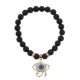 Браслет Око Ра (дар предвидения) синт.камень Шунгит 8мм BS-CR-0414