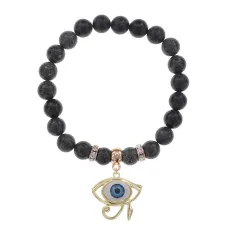 Браслет Око Ра (дар предвидения) нат.камень Змеевик 8мм BS-CR-0419