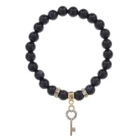 Браслет Ключ (счастье) синт.камень Синий авантюрин 8мм BS-CR-0422