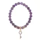 Браслет Ключ (счастье) нат.камень Аметист 8мм BS-CR-0423